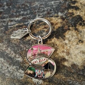 Las Vegas S Shaped Souvenir Keychain - Pink Accents